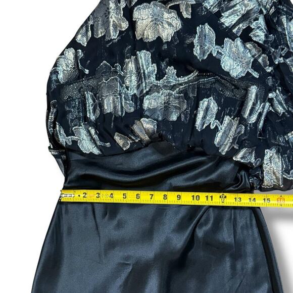 VTG Nightline Strapless Empire Waist Formal Dress Ethereal Beaded Silk Gown SZ 6 - Picture 10 of 16